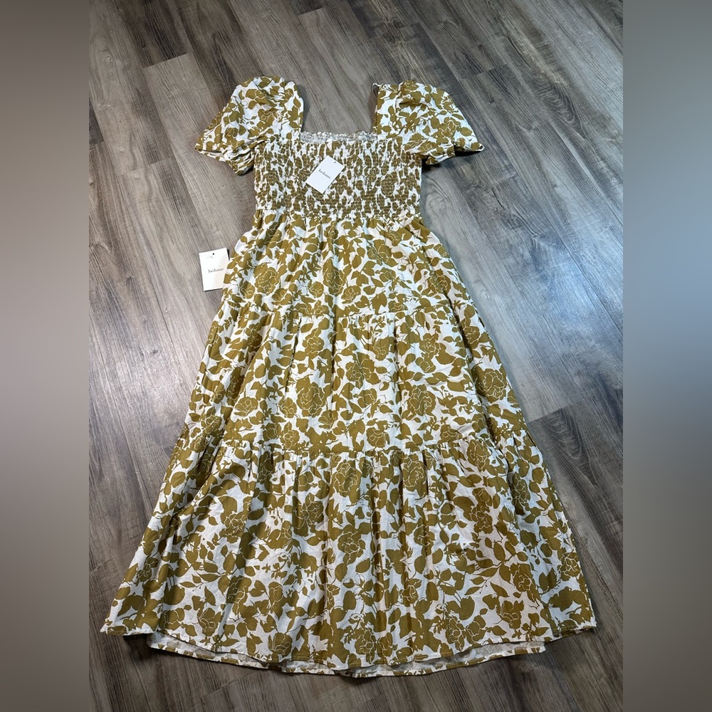Böhme Smocked Puff Sleeve Floral Maxi Dress – Size XL (NWT) - Picture 4 of 4